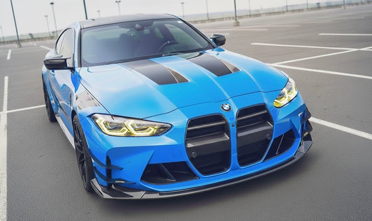 CSL Style Carbon Fiber Front Lip for BMW G80 G82 M3 M4 - 3 Piece Front Lip